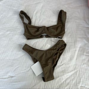 Olive green underwire bikini